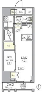アジールコート王子【8階】の間取り