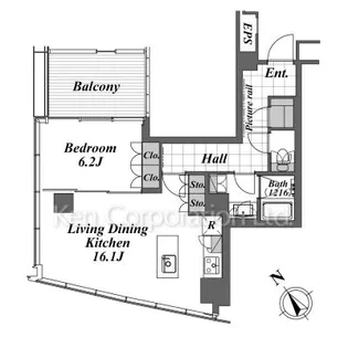 スカイハウス浜離宮【20階】の間取り