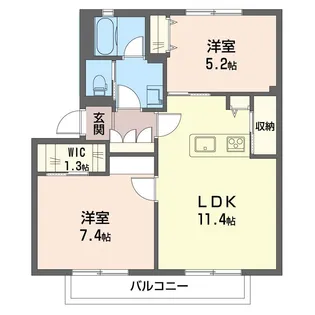 スプリングヴァレイA【1階】の間取り