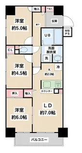 セザールスカイタワー銀座東【7階】の間取り