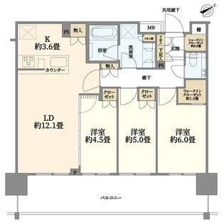 リビオタワー羽沢横浜国大【5階】の間取り