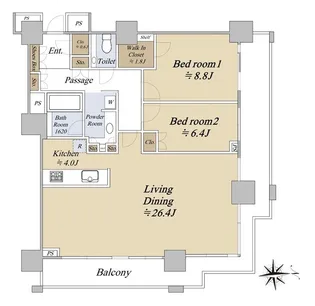 ベイクレストタワー【34階】の間取り