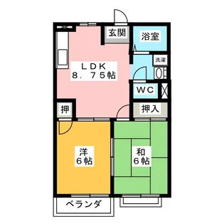 K’S HOUSE B【2階】の間取り