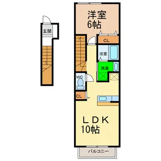 エスポワールA【2階】の間取り