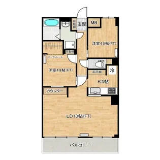 グランデール溝ノ口【7階】の間取り