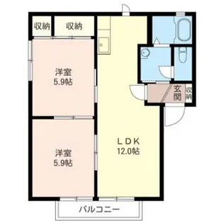 ソレイユA【2階】の間取り