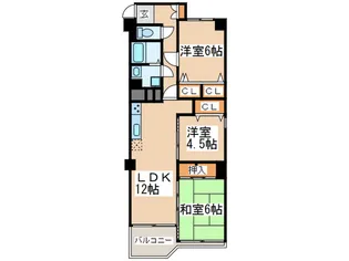 厚木グリーンコーポ【5階】の間取り
