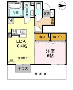 Y s court横田【1階】の間取り