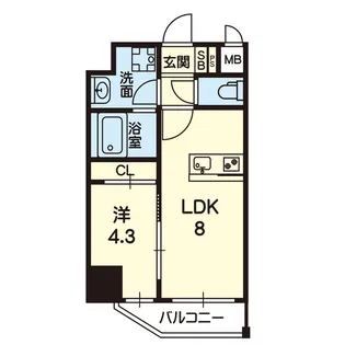 ArtizA熊本新町【6階】の間取り