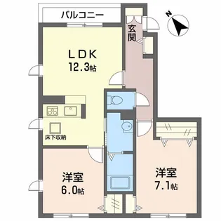 アンジール東原【1階】の間取り