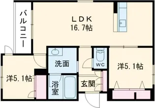 パルコートII【2階】の間取り