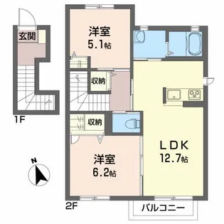 ゆたかシャーメゾン【2階】の間取り