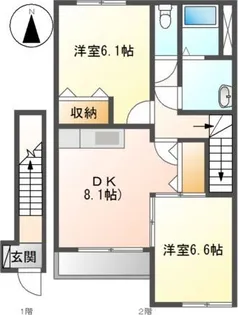 クレストール横黒【2階】の間取り