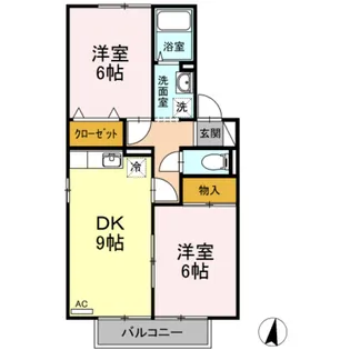 リトルバード横井 B棟【2階】の間取り