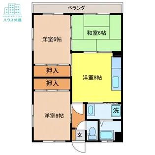 ハイツ彩雲【5階】の間取り