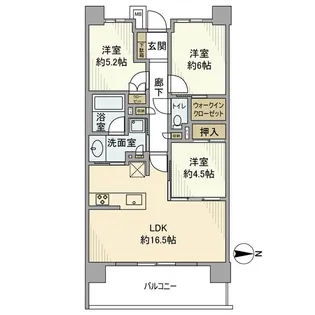 リーフィアレジデンス世田谷桜丘【5階】の間取り