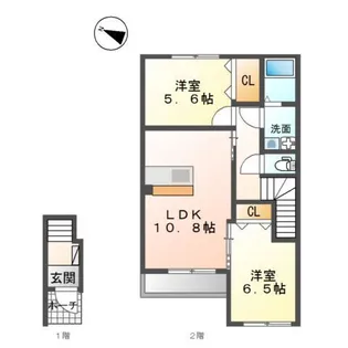 ルノンロワール【2階】の間取り