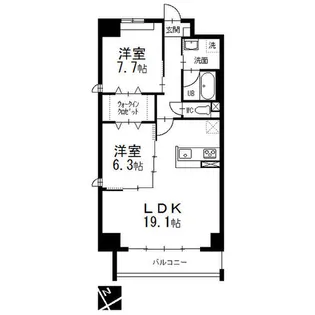オルソパール伝馬【5階】の間取り
