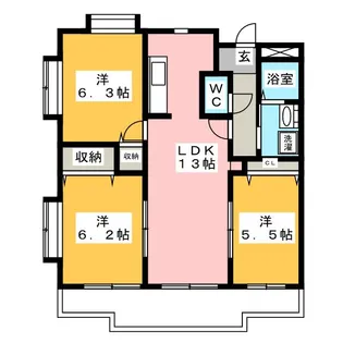 シャトーグランデ【1階】の間取り