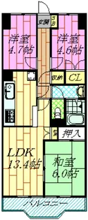 ペルシェール西葛西【10階】の間取り