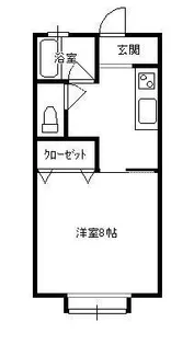 ハピネスつきがおかB【2階】の間取り