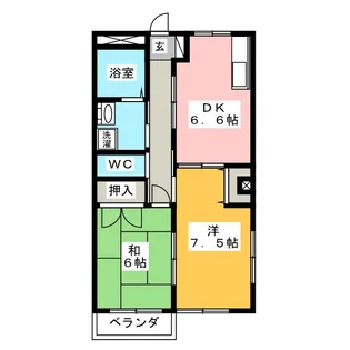 グランデージ中長根【1階】の間取り