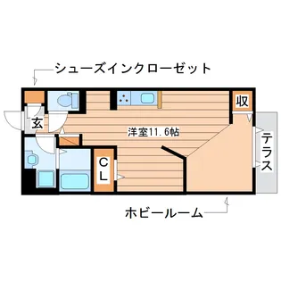 フルール デ シャンD【1階】の間取り