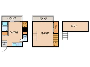 ロフティ西唐人【1階】の間取り