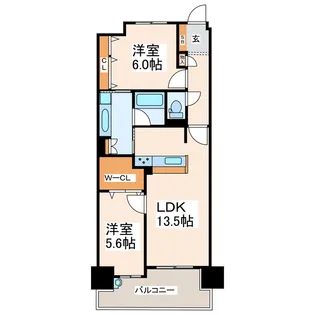2LDKの間取り画像