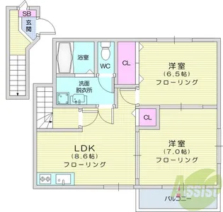 アライブA【2階】の間取り