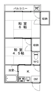 南千住第1宏和ハイツ【2階】の間取り