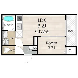 アバンティオ近鉄長瀬(AVANTIO Kintetsu Ngase)【3階】の間取り