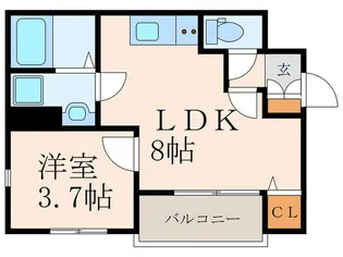 フェリシティ三萩野【2階】の間取り