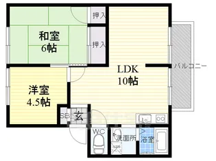 フローラ東坂【1階】の間取り
