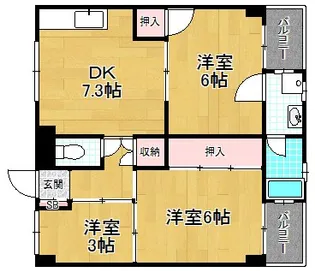 3DKの間取り画像