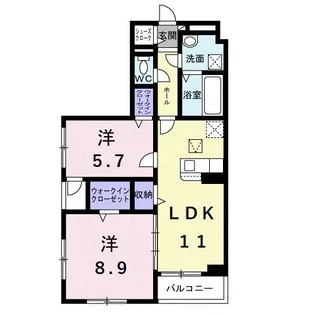 アイマコート 初芝【1階】の間取り