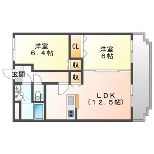 岡山県津山市東一宮【マンション】の間取り