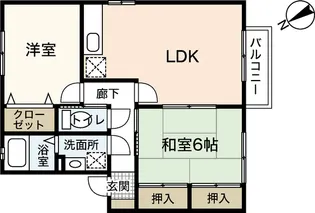 ハイツ赤迫 A棟【2階】の間取り