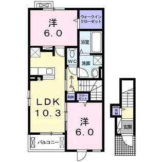 ホルツ タウン B【2階】の間取り