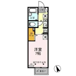 宇都宮テックハイツ A【1階】の間取り
