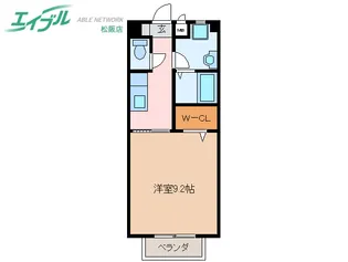 ユウェンタース【1階】の間取り