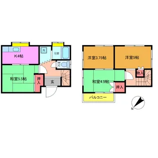 千葉県市川市宮久保1【一戸建】の間取り