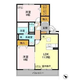 グランドソレイユB【1階】の間取り