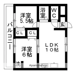 リベルナ三郷【4階】の間取り