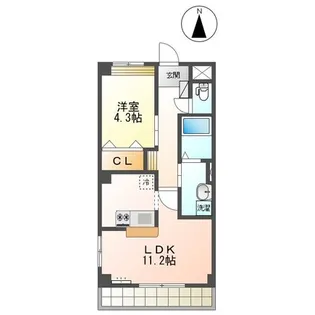熊本県熊本市中央区上水前寺1【マンション】の間取り