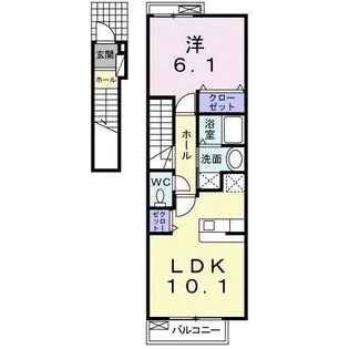 茨城県守谷市けやき台6【アパート】の間取り