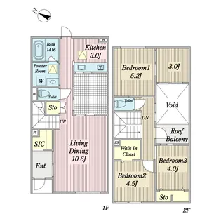 東京都町田市金森東1【一戸建】の間取り