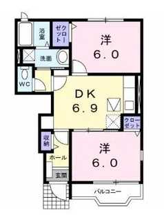 埼玉県春日部市南3【アパート】の間取り
