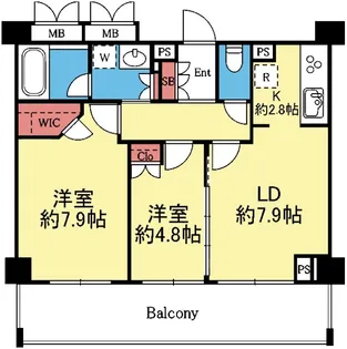2LDKの間取り画像