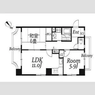 フォレストコート四ツ木【6階】の間取り